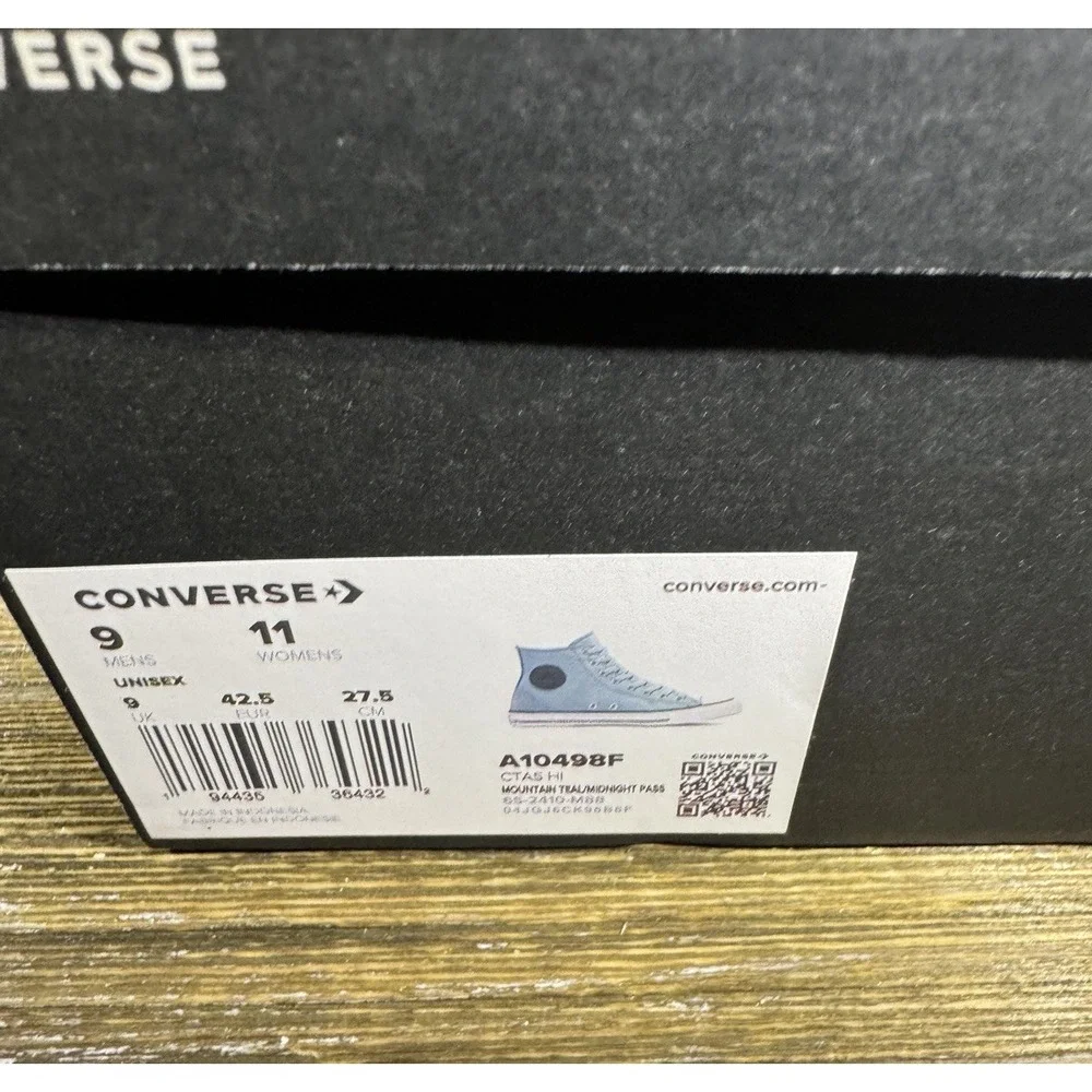 Converse Chuck Taylor All Star Polyester & Suede Blue Men's Size 9 Womens 11 NEW - Picture 4 of 5
